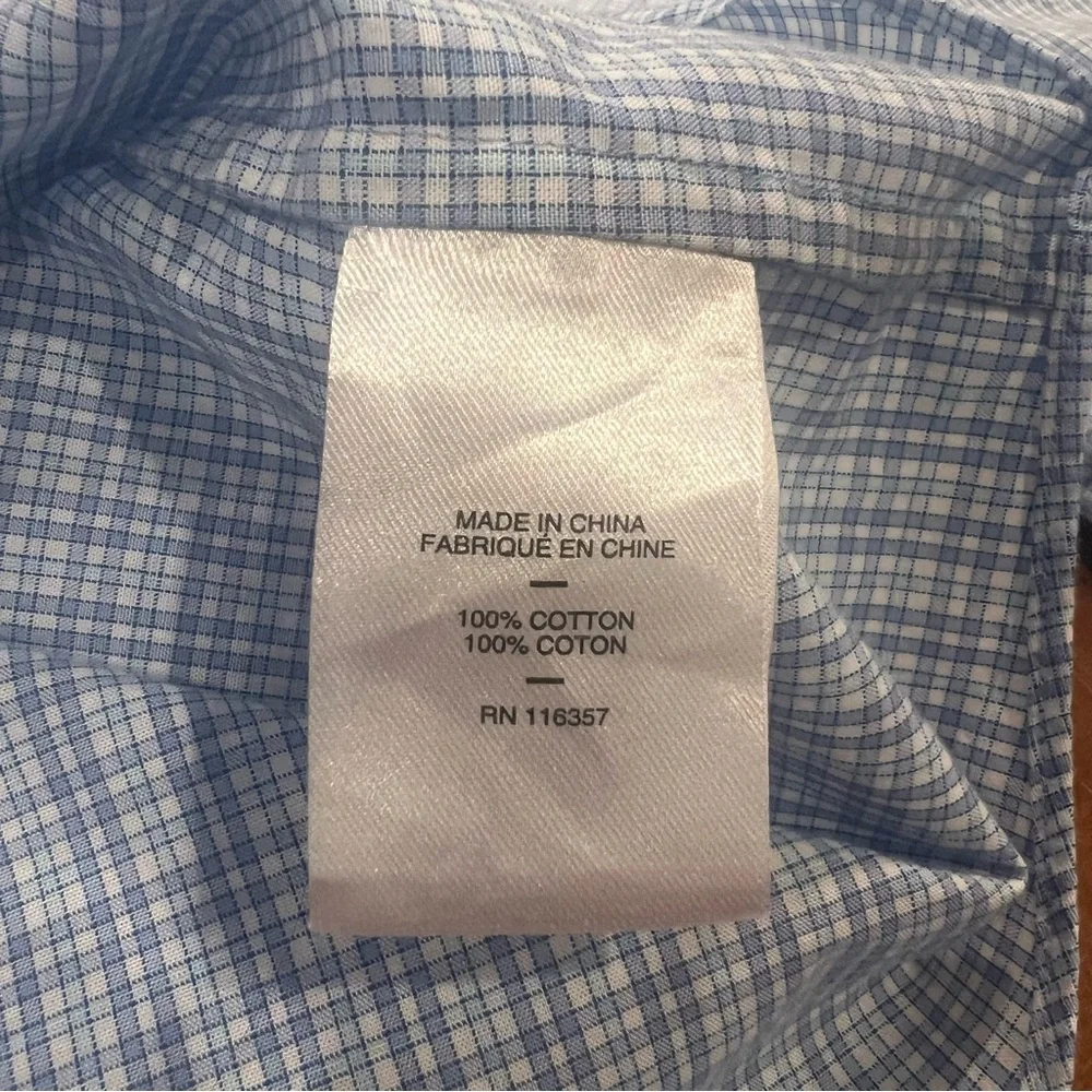 Zachary‎ Prell Men’s Blue/White Check Long-Sleeve Button Up Dress Shirt XL